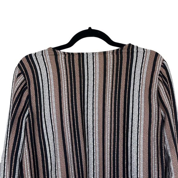 Maggie London Textured Stripe Long Sleeve Crop Top Size US 10 - Picture 4 of 5